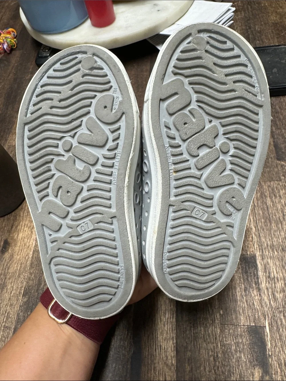 Native Kids Slip-On Water Shoes in Light Gray